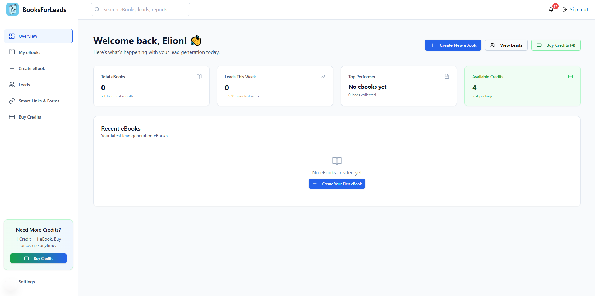 Dashboard interface